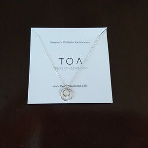 Sterling Silver & 14K gold filled circle necklace